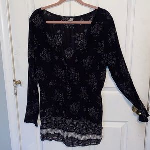 Mudd Black Floral Romper